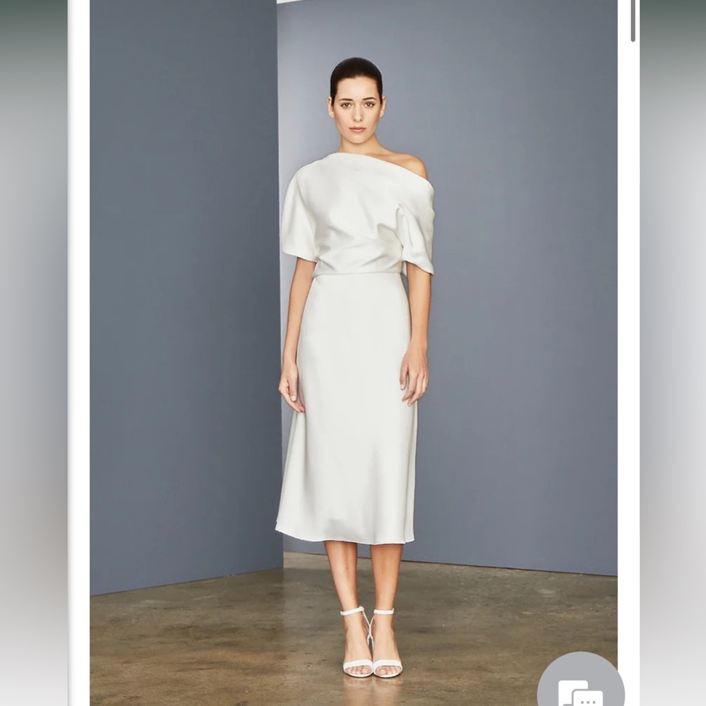Amsale Draped Bodice Dress